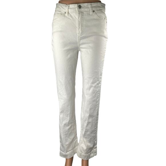Elle Jeans Curves Women's White High Waisted Bootcut Flared Pants Denim Jeans 40 - Picture 1 of 5